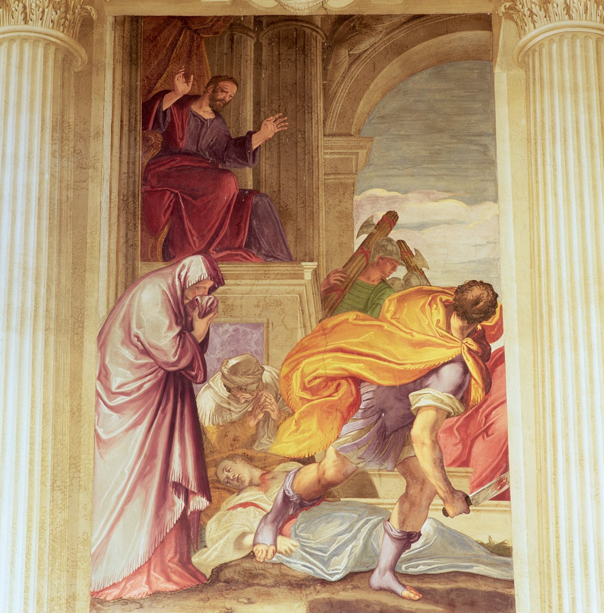 Vražda Panny (freska) od Giambattista (1526 78) Zelotti