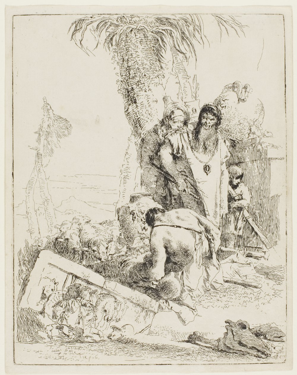 Pastýř se dvěma kouzelníky ze Scherzi od Giambattista Tiepolo