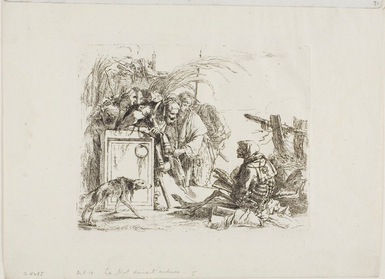 Death Giving Audience, od Capricci od Giambattista Tiepolo