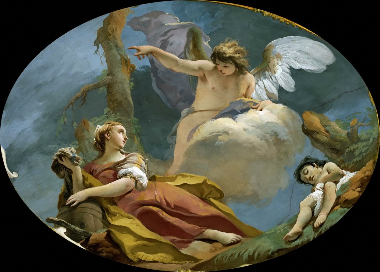 Hagar a Ismael v poušti, asi 1728. od Giambattista Tiepolo