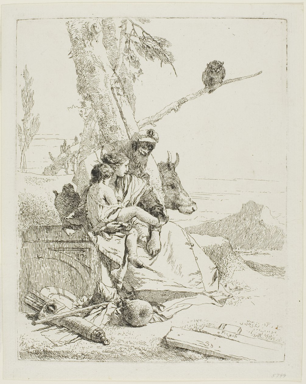 Rodina orientálního rolníka ze Scherzi od Giambattista Tiepolo