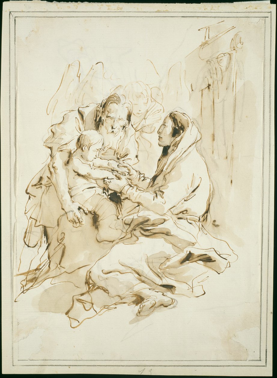 Svatá rodina, svatý Josef s knihou od Giambattista Tiepolo