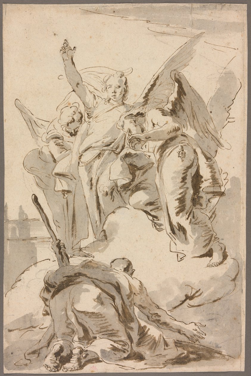 Tři andělé zjevení Abrahamovi od Giambattista Tiepolo