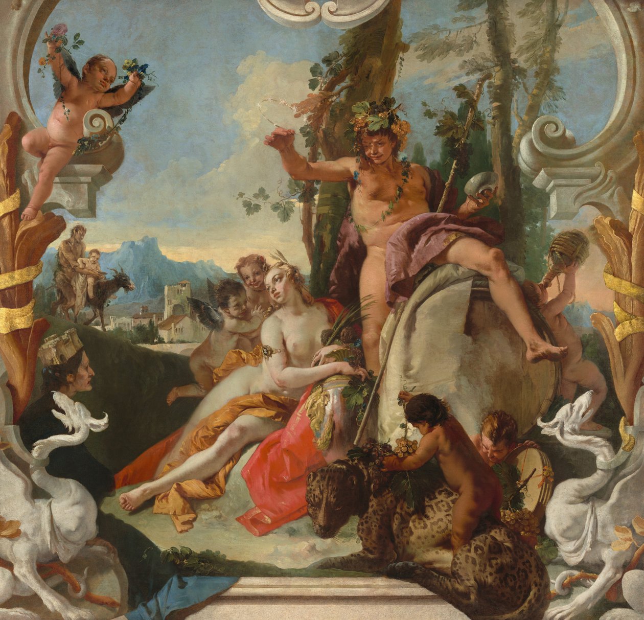 Bakchus a Ariadna, asi 1743-1745 (olej na plátně) od Giambattista & Tiepolo Giandomenico (1727-1804) Tiepolo