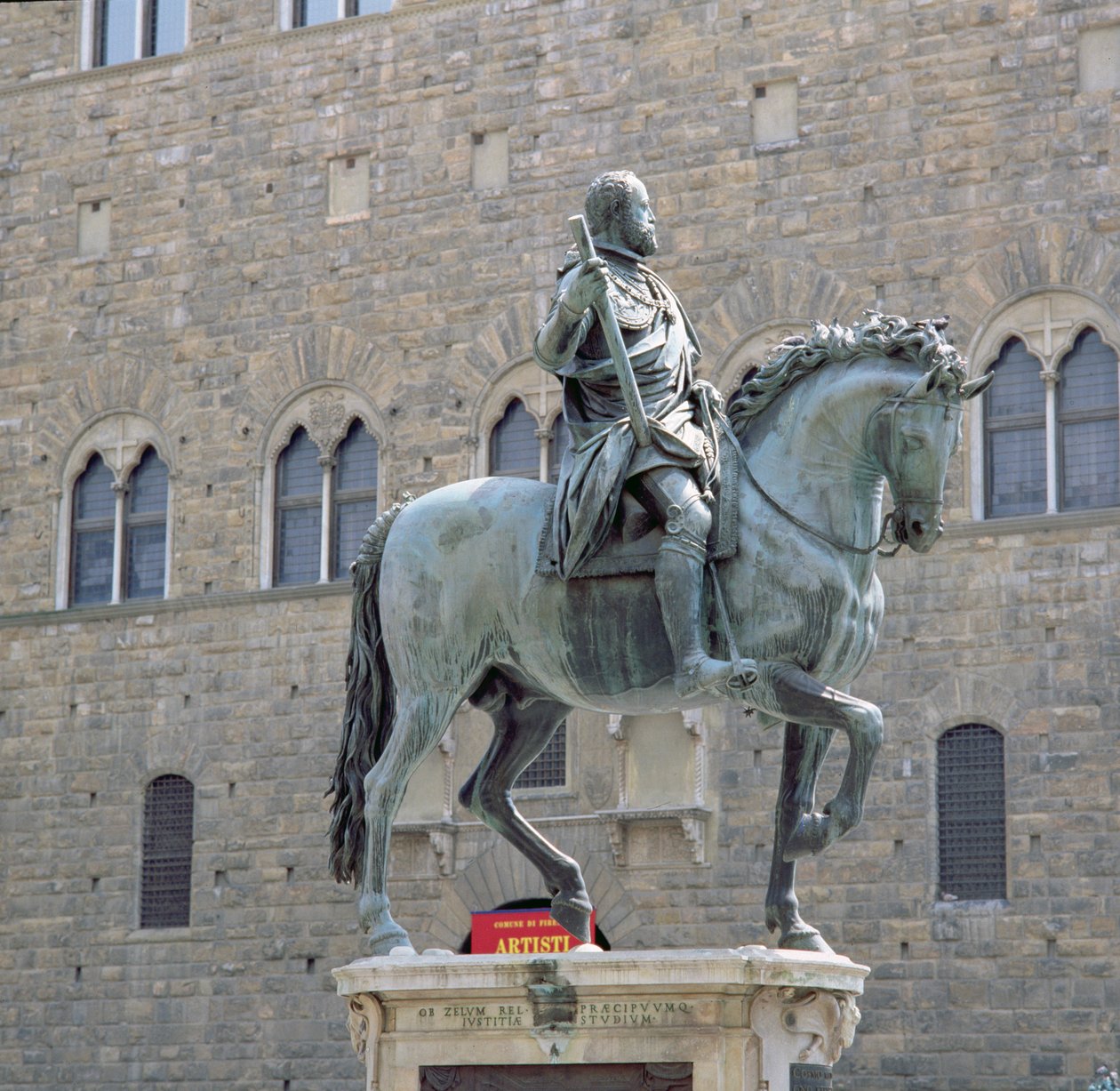Jezdecká socha Cosima I., velkovévody z Toskánska (1541-87) 1587-93 (bronz) (viz také 97650) od Giambologna