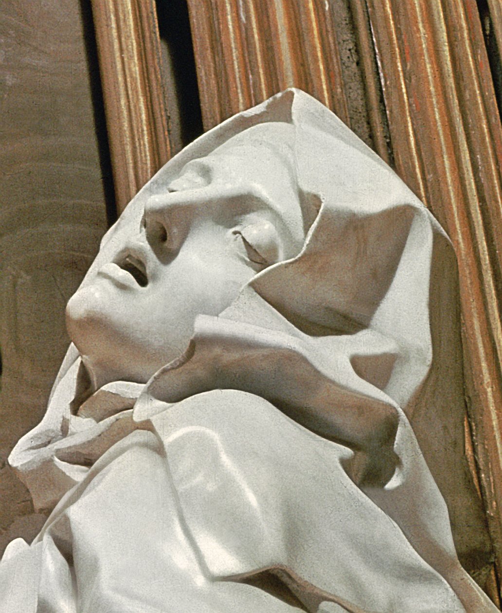 Mramorový detail Extáze sv. Terezy z roku 968 od Gian Lorenzo Bernini