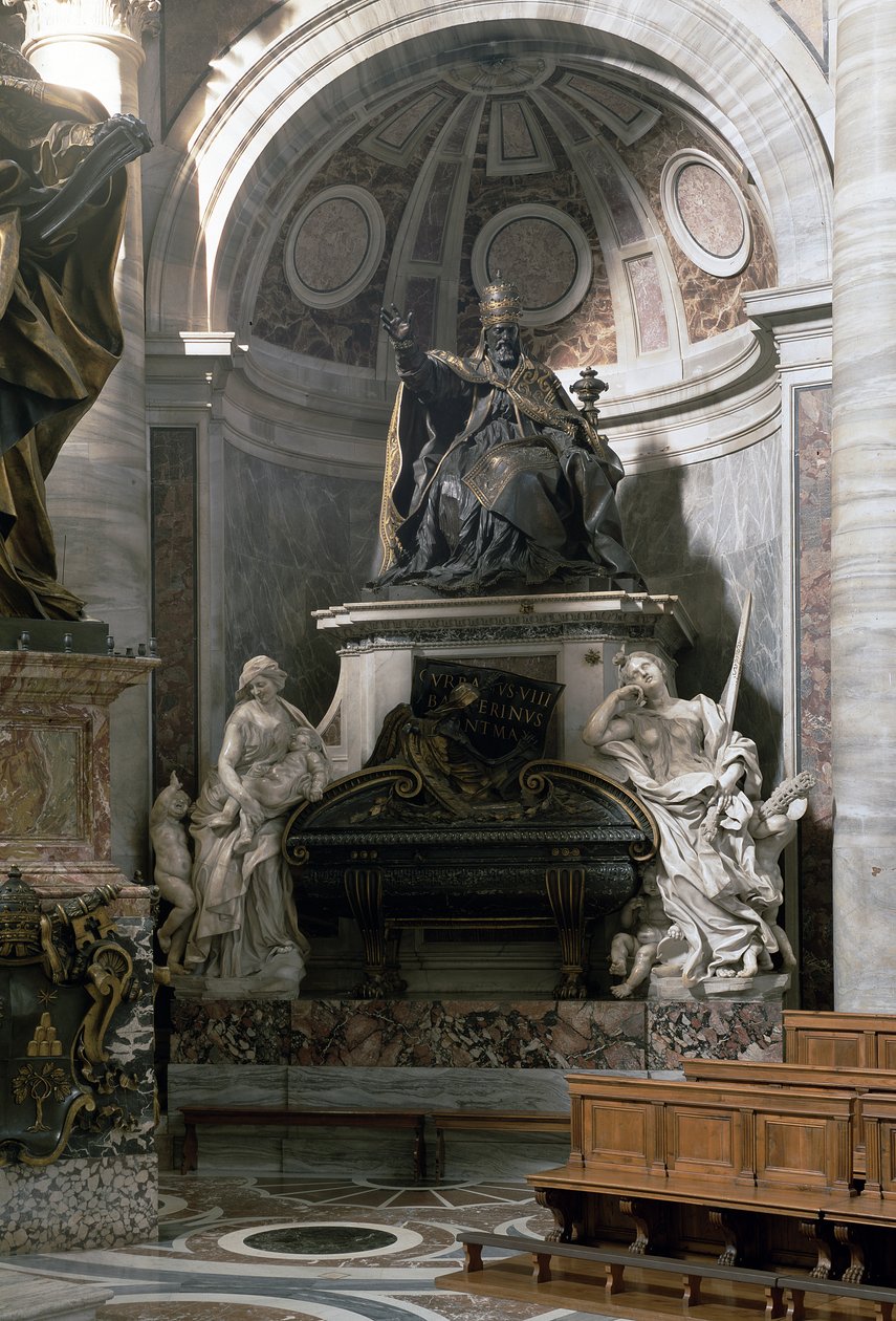 Pomník Urbana VIII (1623-44) s postavami Charity a Spravedlnosti od Gian Lorenzo Bernini