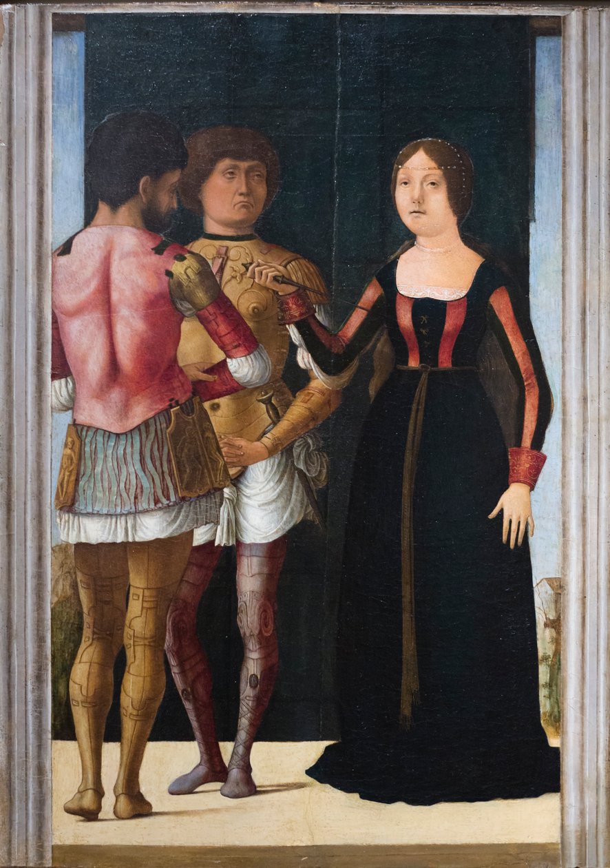 Brutus, Lucretia a Collatinus, asi 1490 (olej a tempera na desce) od Gian Francesco de