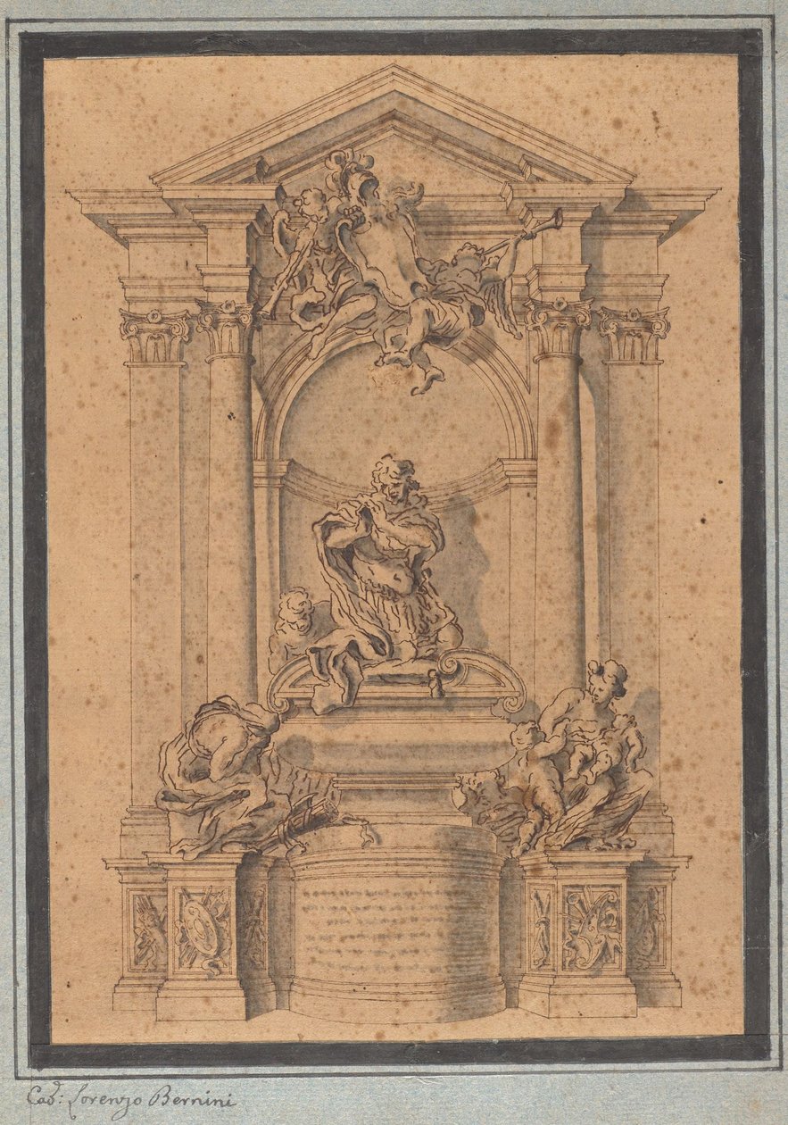 Entwurf für das Grabdenkmal eines Offiziers od Gian Lorenzo Bernini