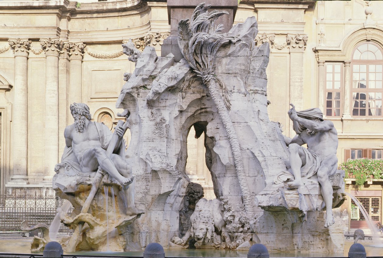 Fontana dei Quattro Fiumi (Fontána čtyř řek), 1651 od Gian Lorenzo Bernini