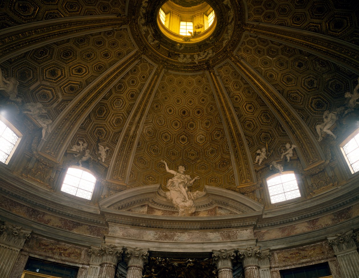Uvnitř kopule, kostel svatého Ondřeje v Quirinal, architekt Gian Lorenzo Bernini (1598-1680), Řím, Itálie od Gian Lorenzo Bernini
