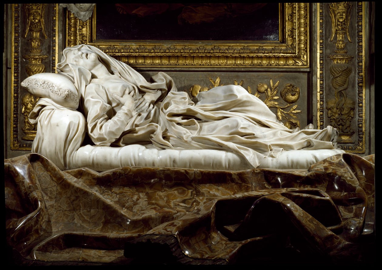 Blahoslavená Ludovica Albertoni Blahoslavená Ludovica Albertoni (1474-1533) zastoupená v extázi. Mramorová socha Gian Lorenzo Bernini (1598-1680) 1674 Řím, kostel San Francesco a Ripa od Gian Lorenzo Bernini