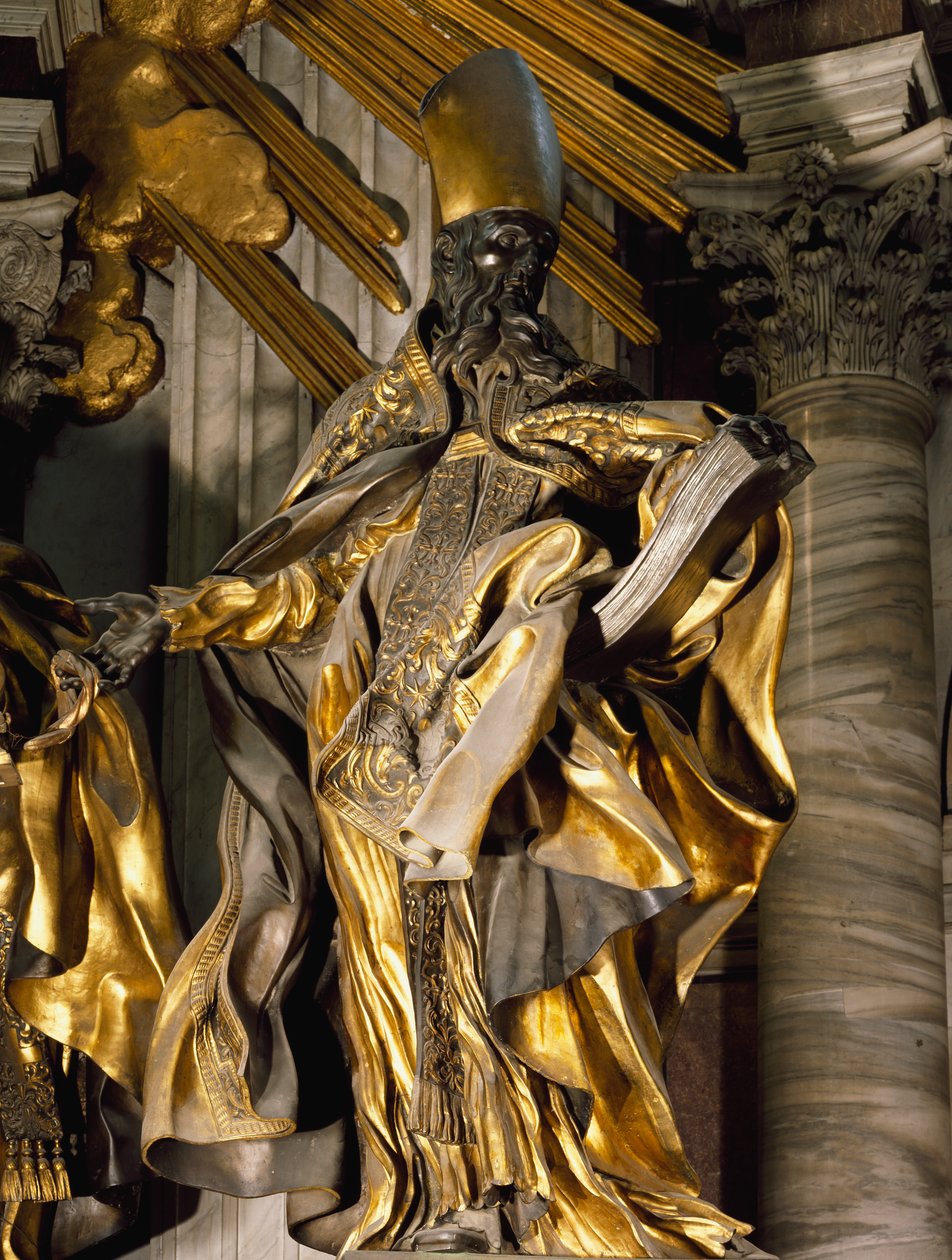 Svatý Augustin, detail ze Stolice svatého Petra od Gian Lorenzo Bernini
