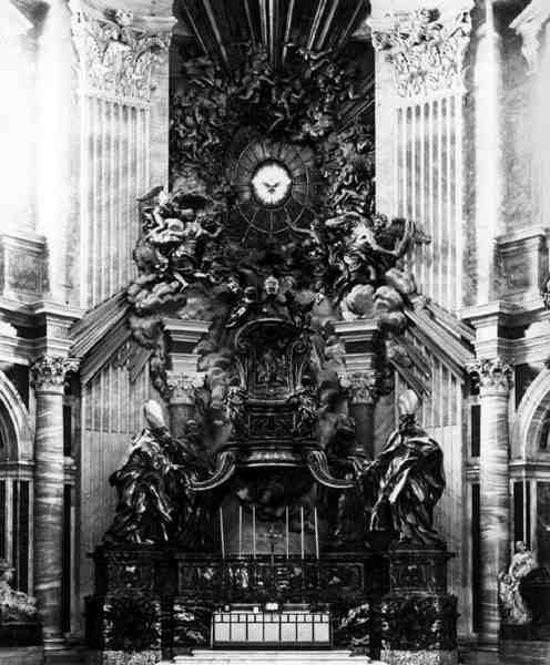 Cattedra neboli biskupský trůn (černobílá fotografie) od Gian Lorenzo Bernini