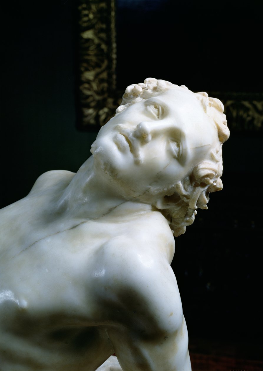 Umučení sv. Vavřince, detail hlavy světce, 1613 mramorový detail 106230 od Gian Lorenzo Bernini