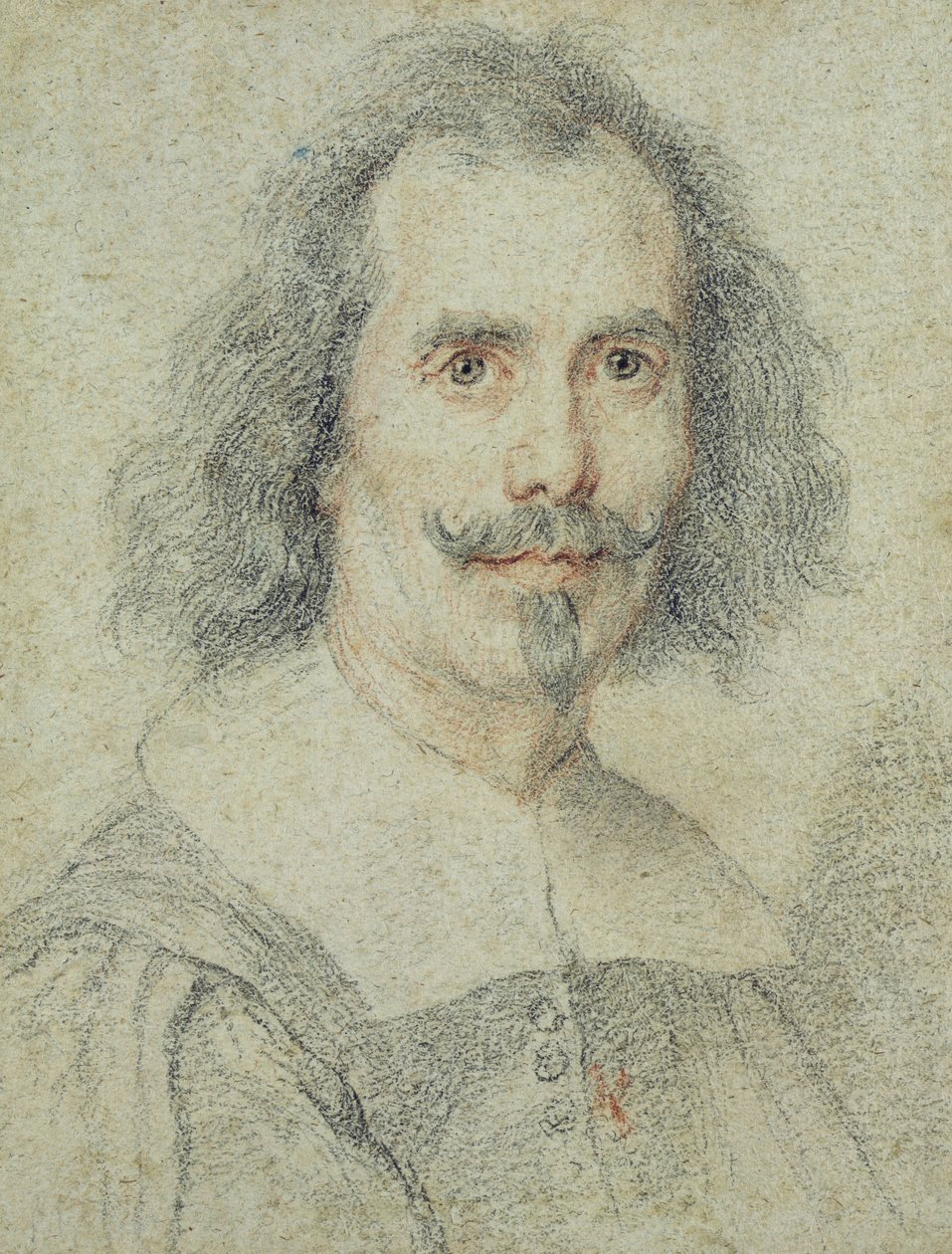 Takzvaný autoportrét, 17. století (barevné křídy na papíře) od Gian Lorenzo Bernini