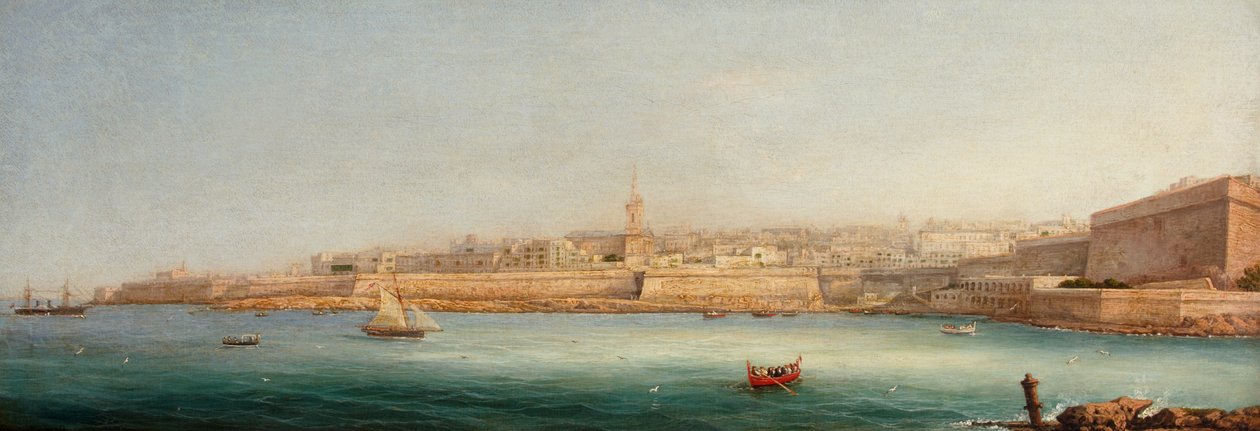 Pohled na Vallettu z ostrova Manoel, 1869 od Giancinto Gianni
