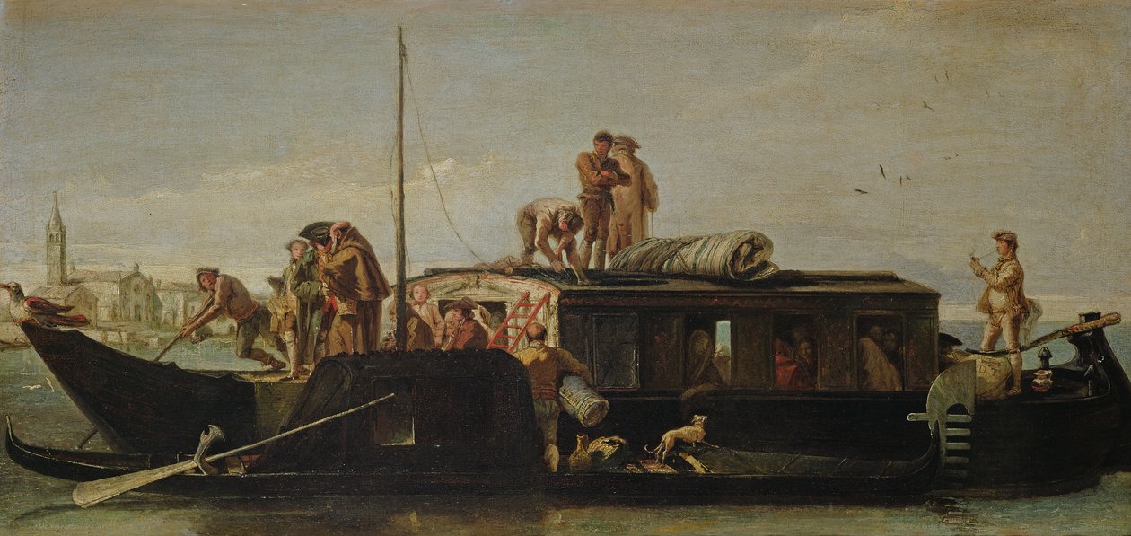 Benátská poštovní loď, 176070 od Giovanni Domenico Tiepolo