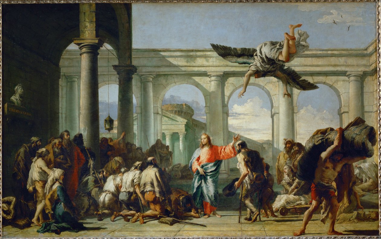 Jesus guerissant le paralytique de Bethesda - Ježíš uzdravuje ochrnutého v Bethesdě... od Giandomenico (1727-1804) Tiepolo