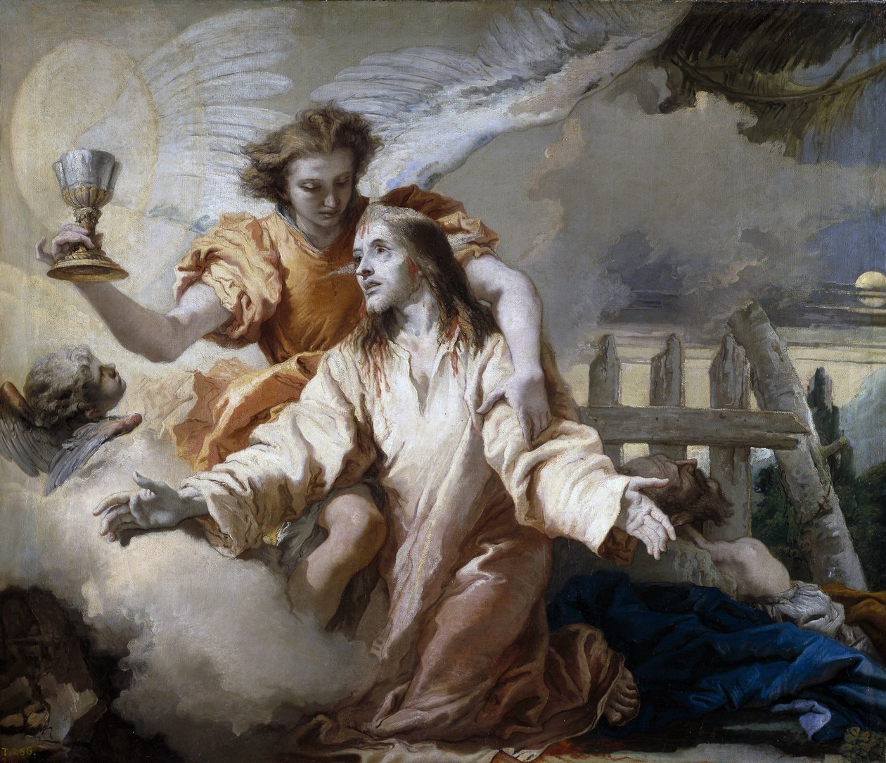 Agonie dans le jardin des oliviers - Agónie v zahradě - Tiepolo, Giandomenico (1727-1804) - 1772 - Olej na plátně - 125x142 cm - Museo del Prado, Madrid od Giandomenico  Tiepolo