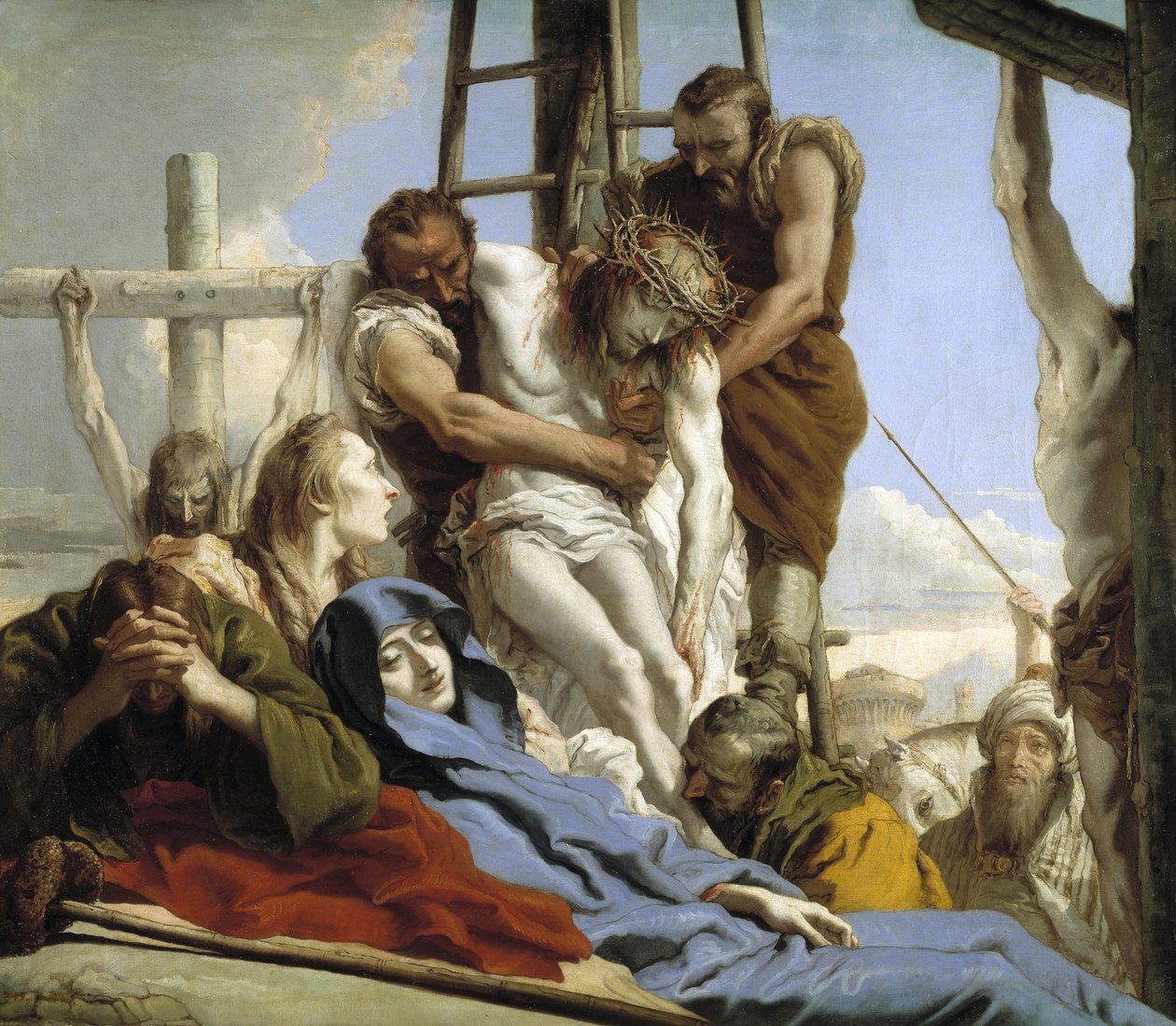La Descente de Croix - Sestup z kříže - Tiepolo, Giandomenico (1727-1804) - 1772 - Olej na plátně - 124x144 - Museo del Prado, Madrid La Descente de Croix od Giandomenico  Tiepolo