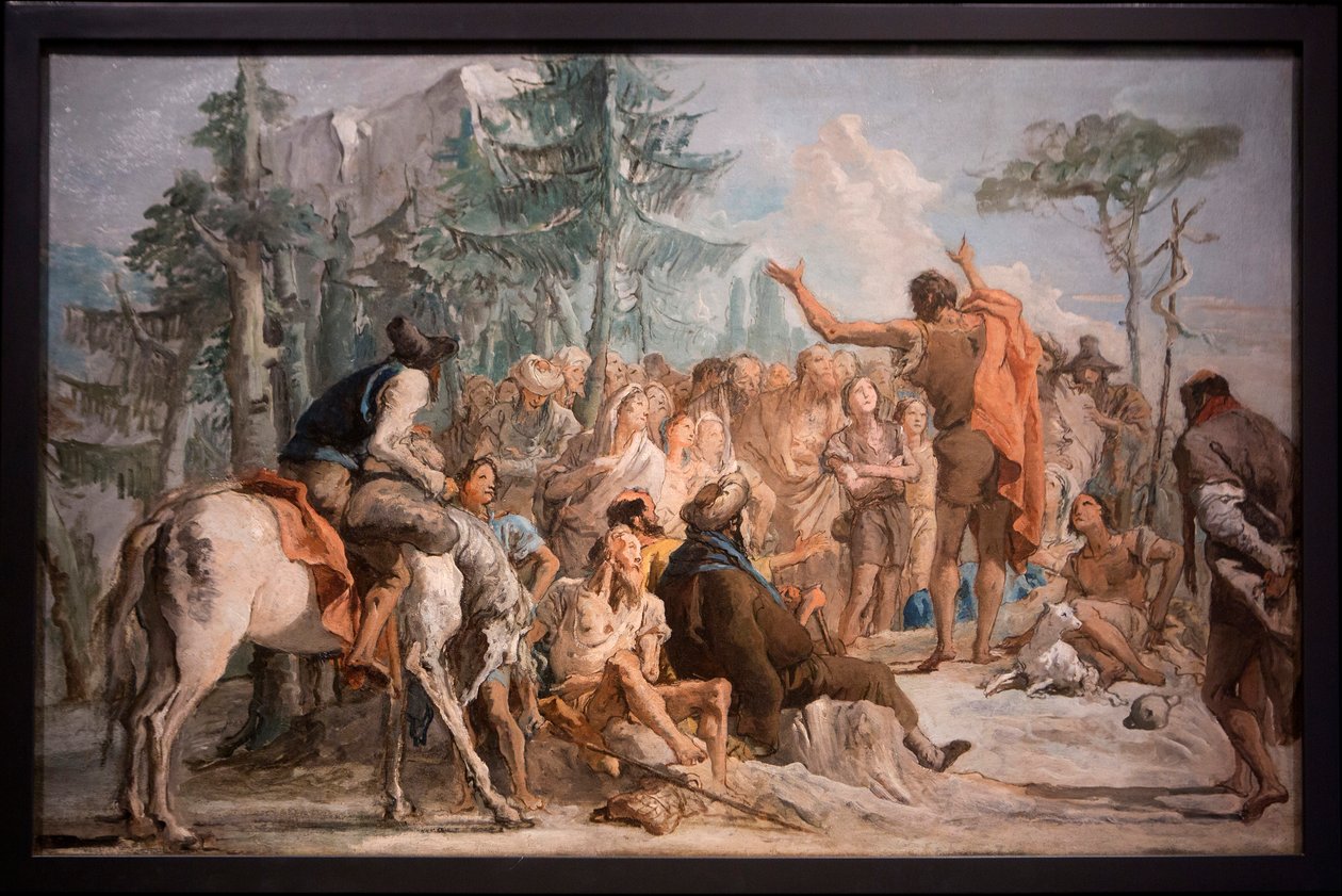 Svatý Jan Křtitel káže zástupu od Giovanni Domenico Tiepolo