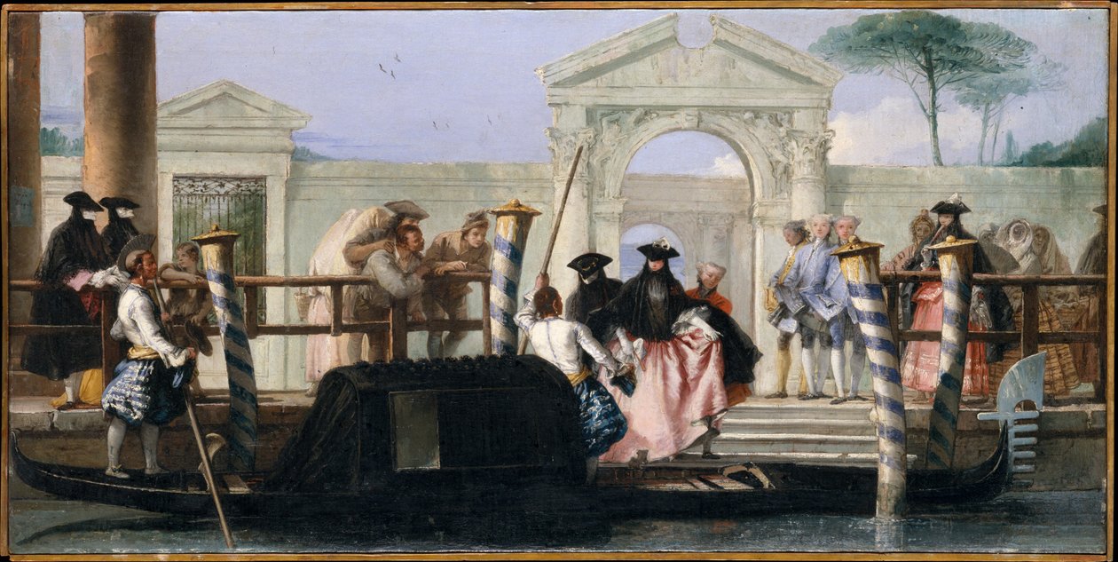 Odjezd gondoly (olej na plátně) od Giovanni Domenico Tiepolo