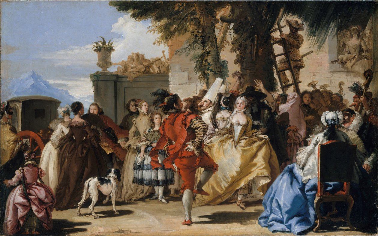 Tanec na venkově, kolem roku 1755 od Giovanni Domenico Tiepolo
