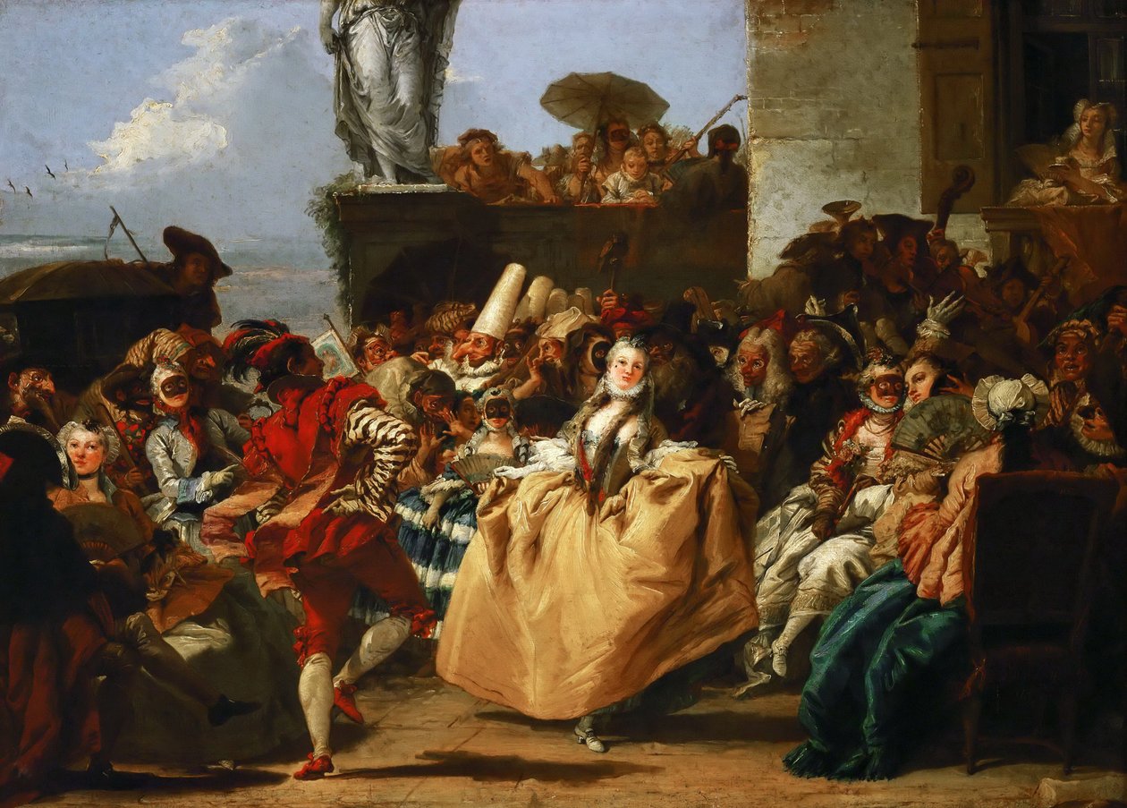 Karnevalová scéna Menuet od Giovanni Domenico Tiepolo