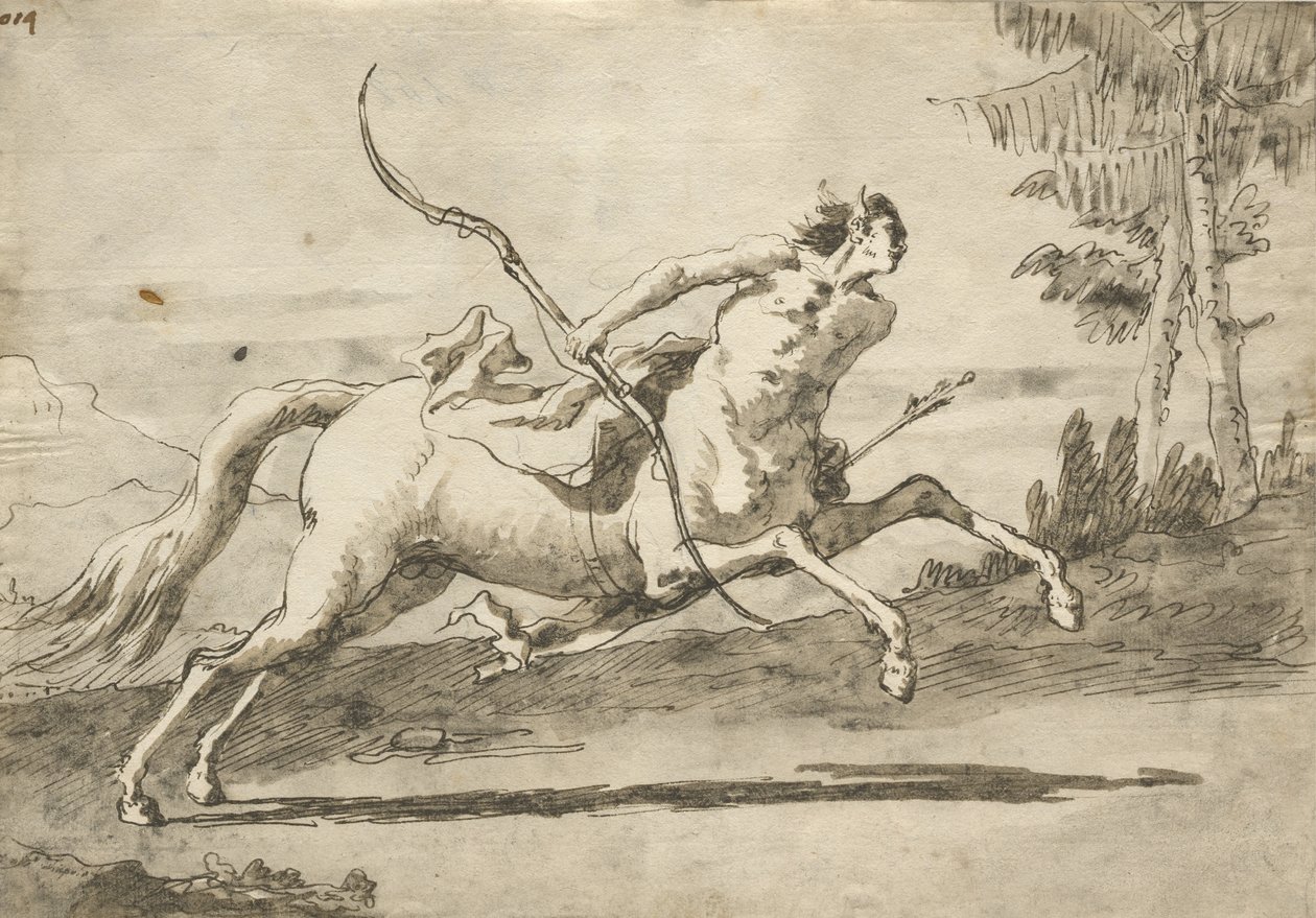 Cválající kentaur, kolem 1755-65 od Giovanni Domenico Tiepolo