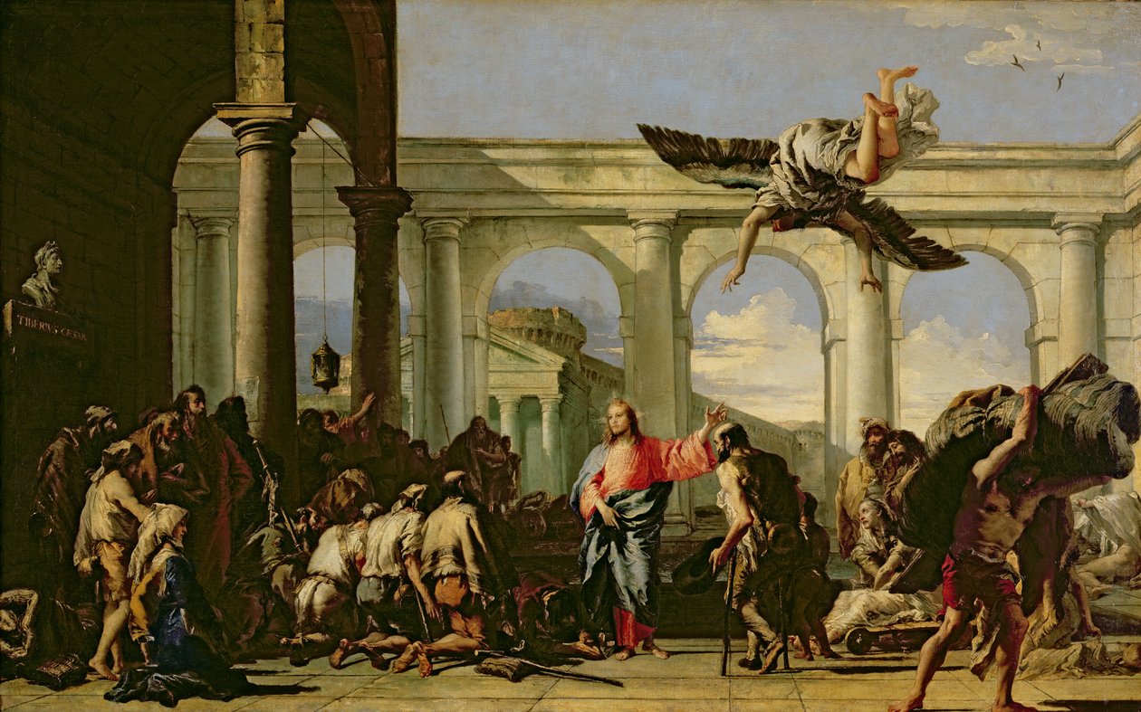 Jesus Healing the Paralytic at Pool of Bethesda, c.1759 od Giovanni Domenico Tiepolo