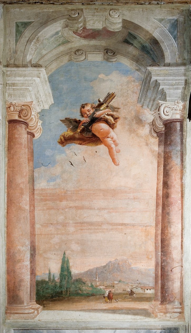 Krajina s Cupidem z Iliady v Palazzině, 1757 od Giovanni Domenico Tiepolo