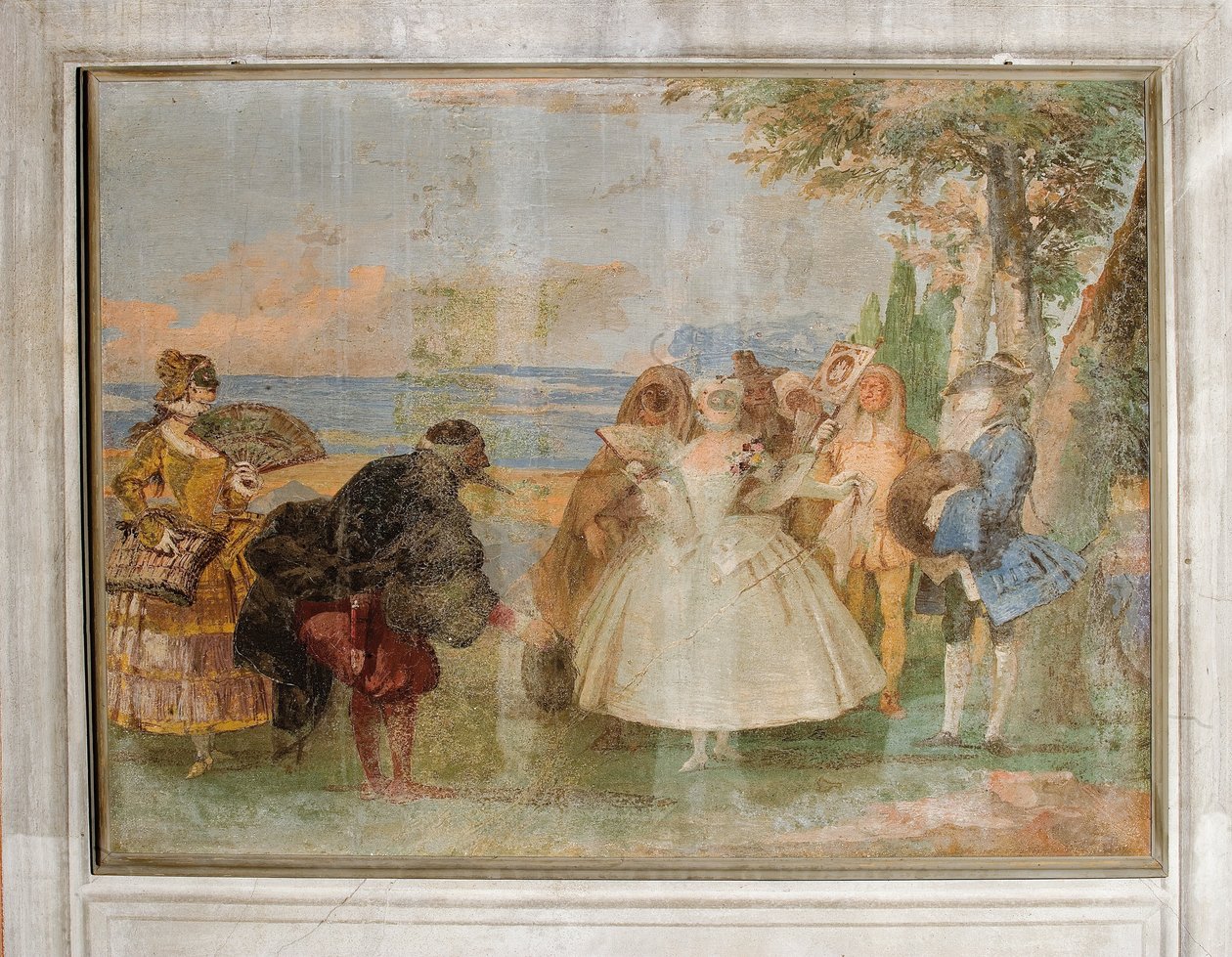 Menuet s Pantaloonem a Colombine, z Místnosti karnevalových scén v Foresterii, 1757 od Giovanni Domenico Tiepolo