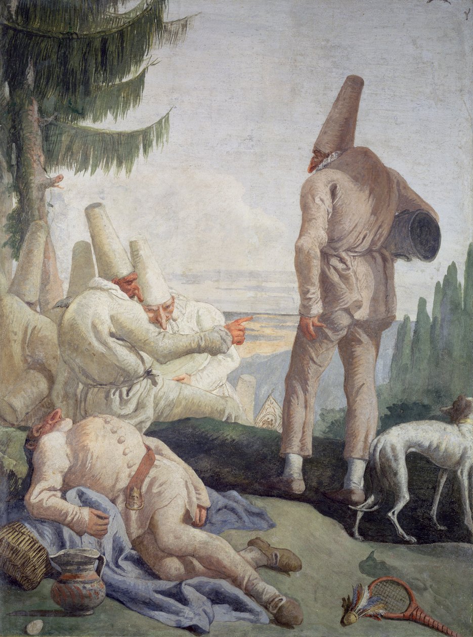 Pulcinella na dovolené od Giovanni Domenico Tiepolo