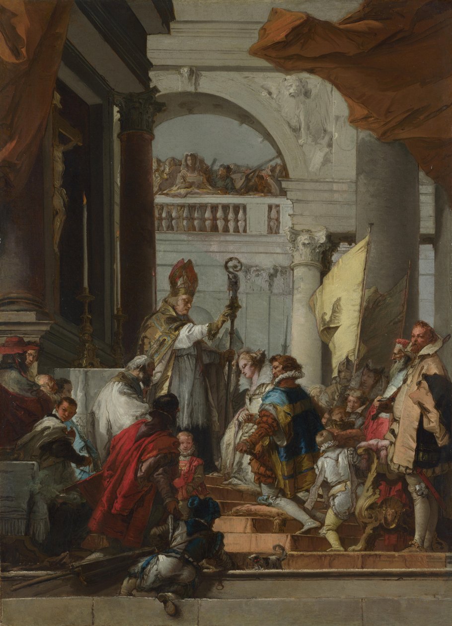 Manželství Fredericka Barbarossy, kolem roku 1753 od Giovanni Domenico Tiepolo