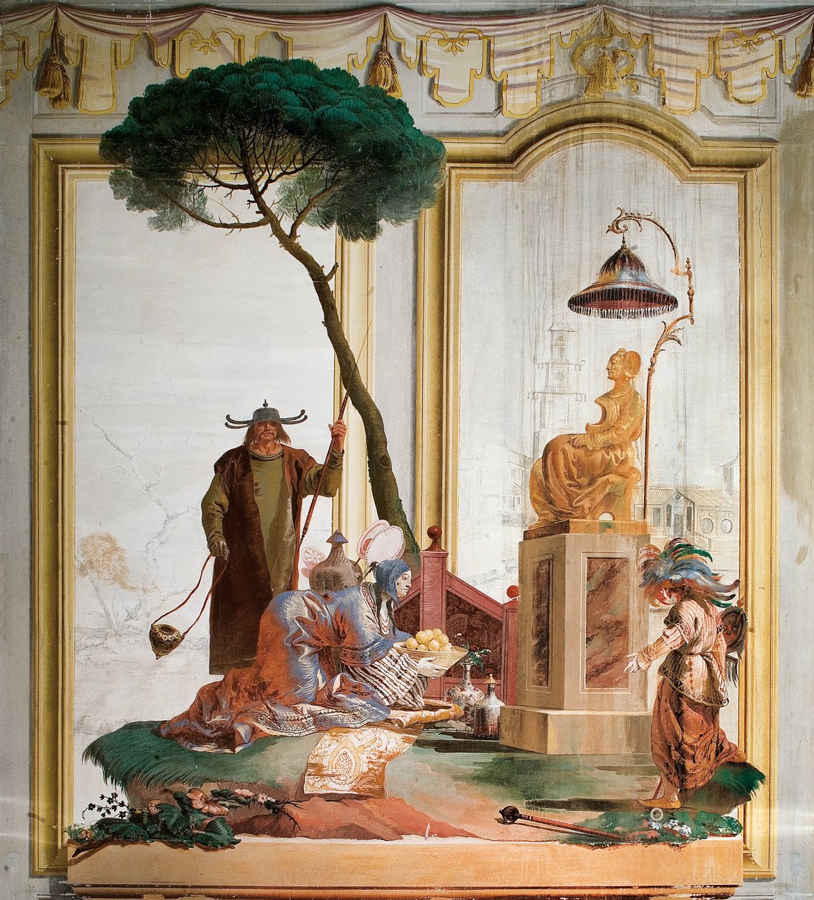 Obětování ovoce lunárnímu božstvu z čínského pokoje ve Foresterii, 1757 od Giovanni Domenico Tiepolo