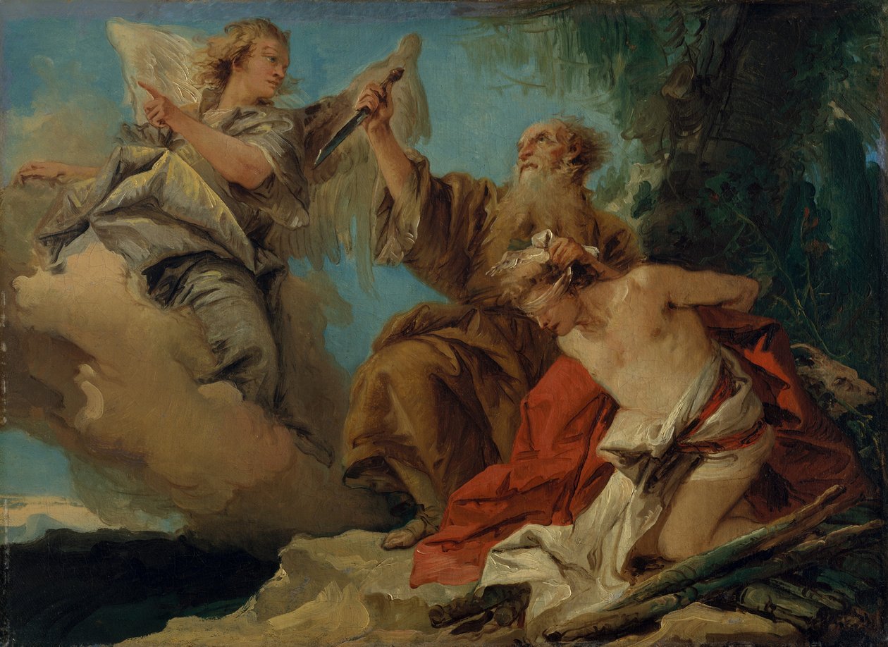 Obětování Izáka, kolem roku 1750 od Giovanni Domenico Tiepolo