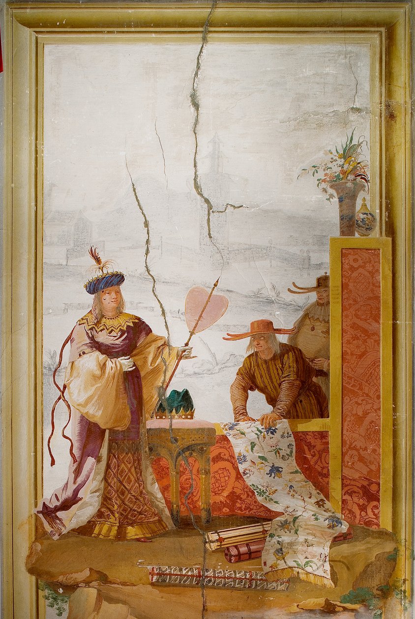 Obchodník s textilem, z čínského pokoje v Foresterii, 1757 od Giovanni Domenico Tiepolo