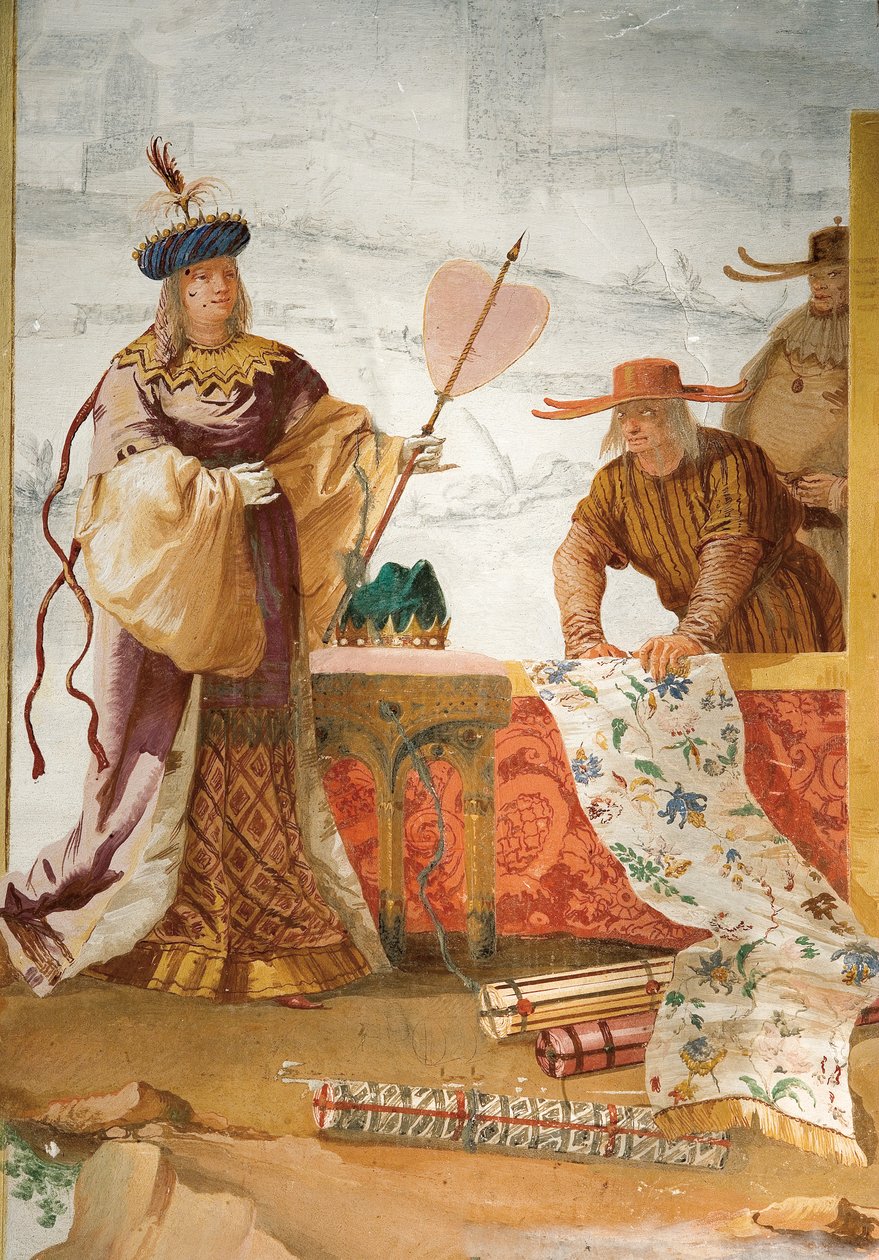 Obchodník s textilem, z čínského pokoje v Foresterii, 1757 od Giovanni Domenico Tiepolo
