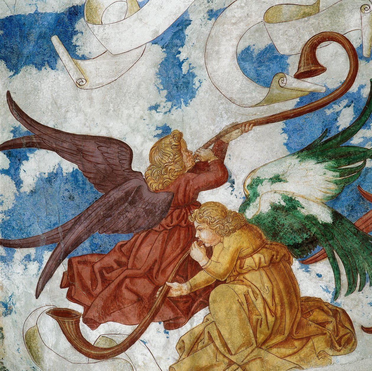 Hudební andělé, detail z Posledního soudu od Gianfrancesco da Tolmezzo