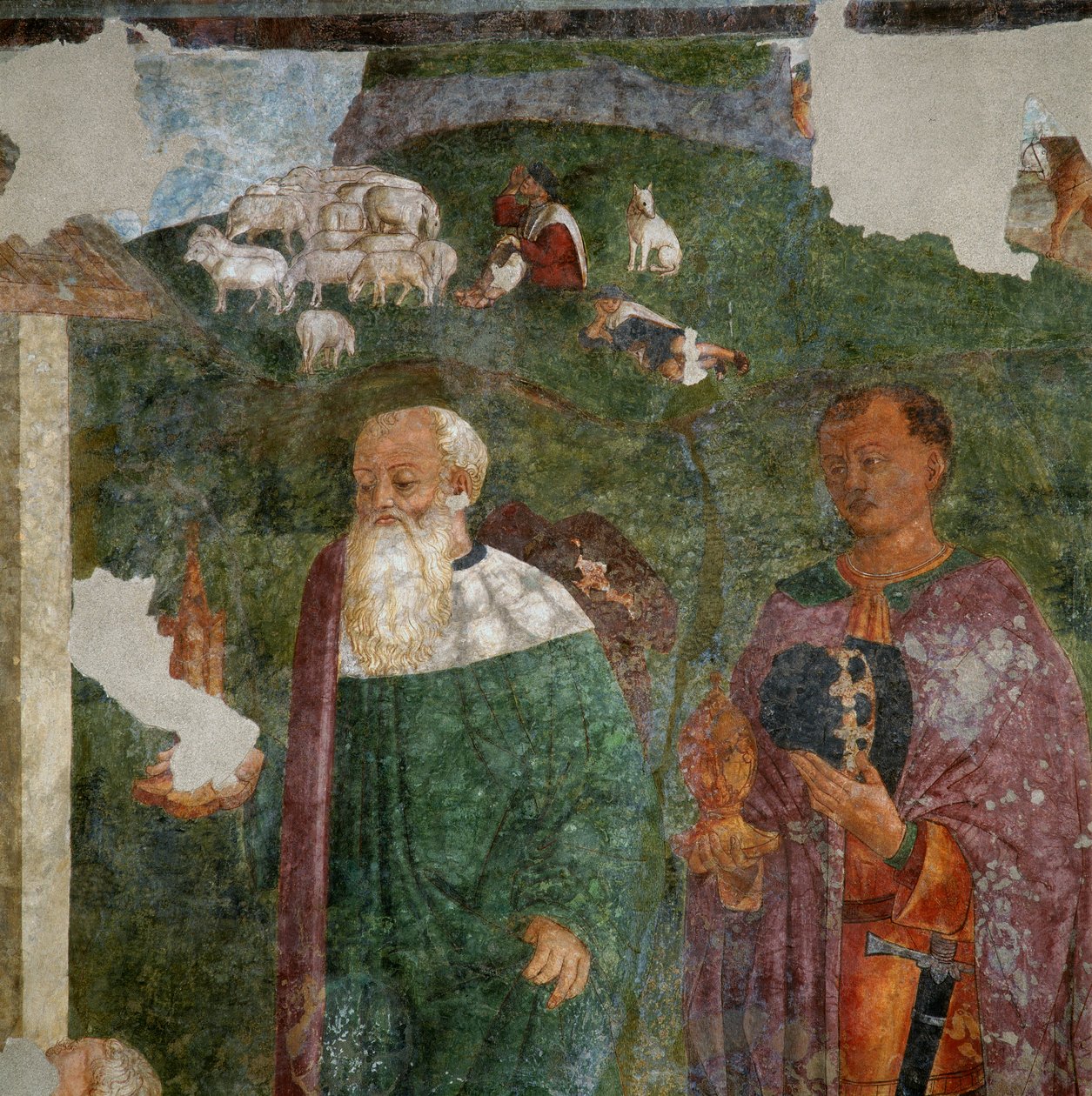 Dva králové, detail z Klanění tří králů od Gianfrancesco da Tolmezzo