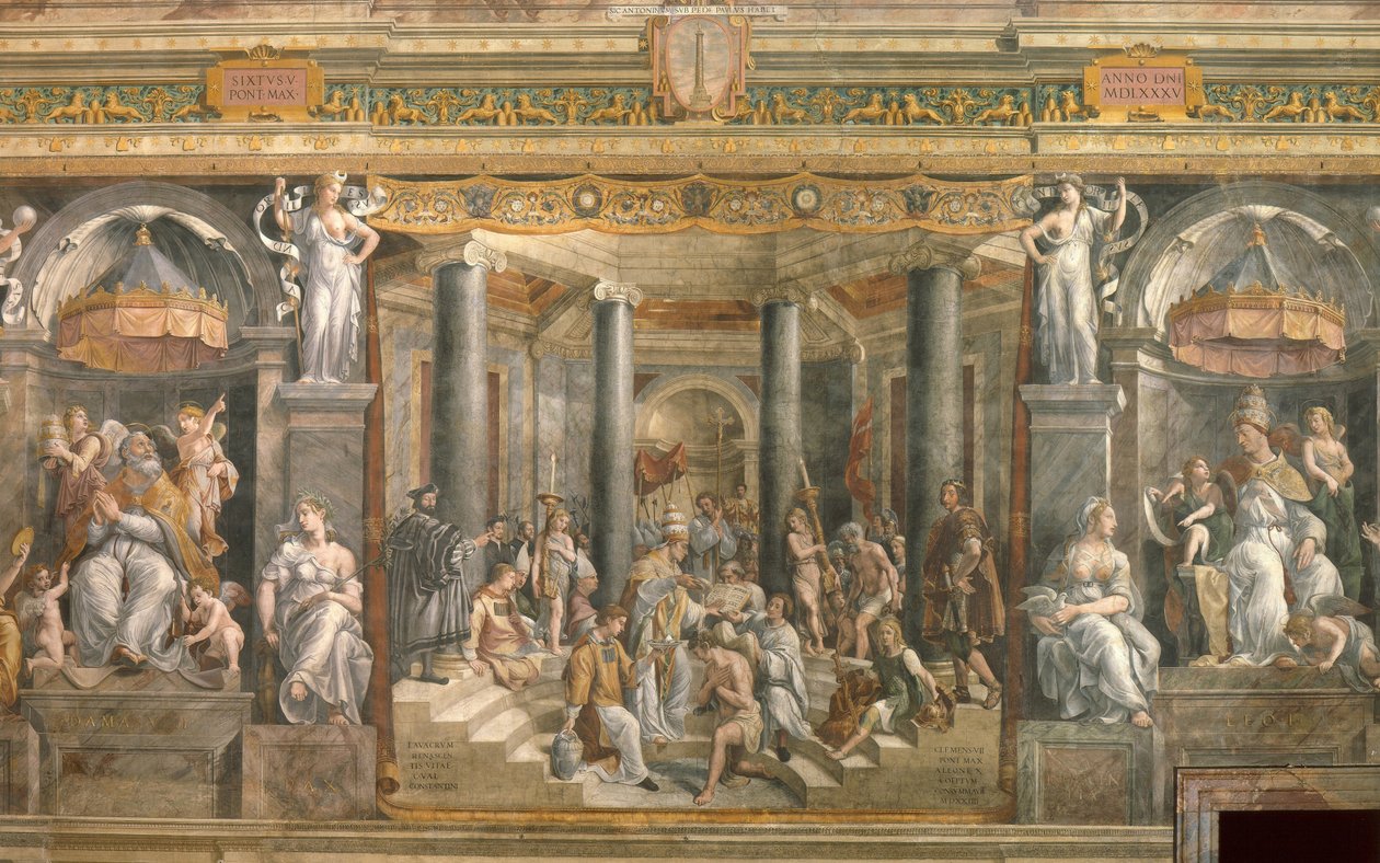 Konstantinův křest, 1517-1524 od Gianfrancesco Penni