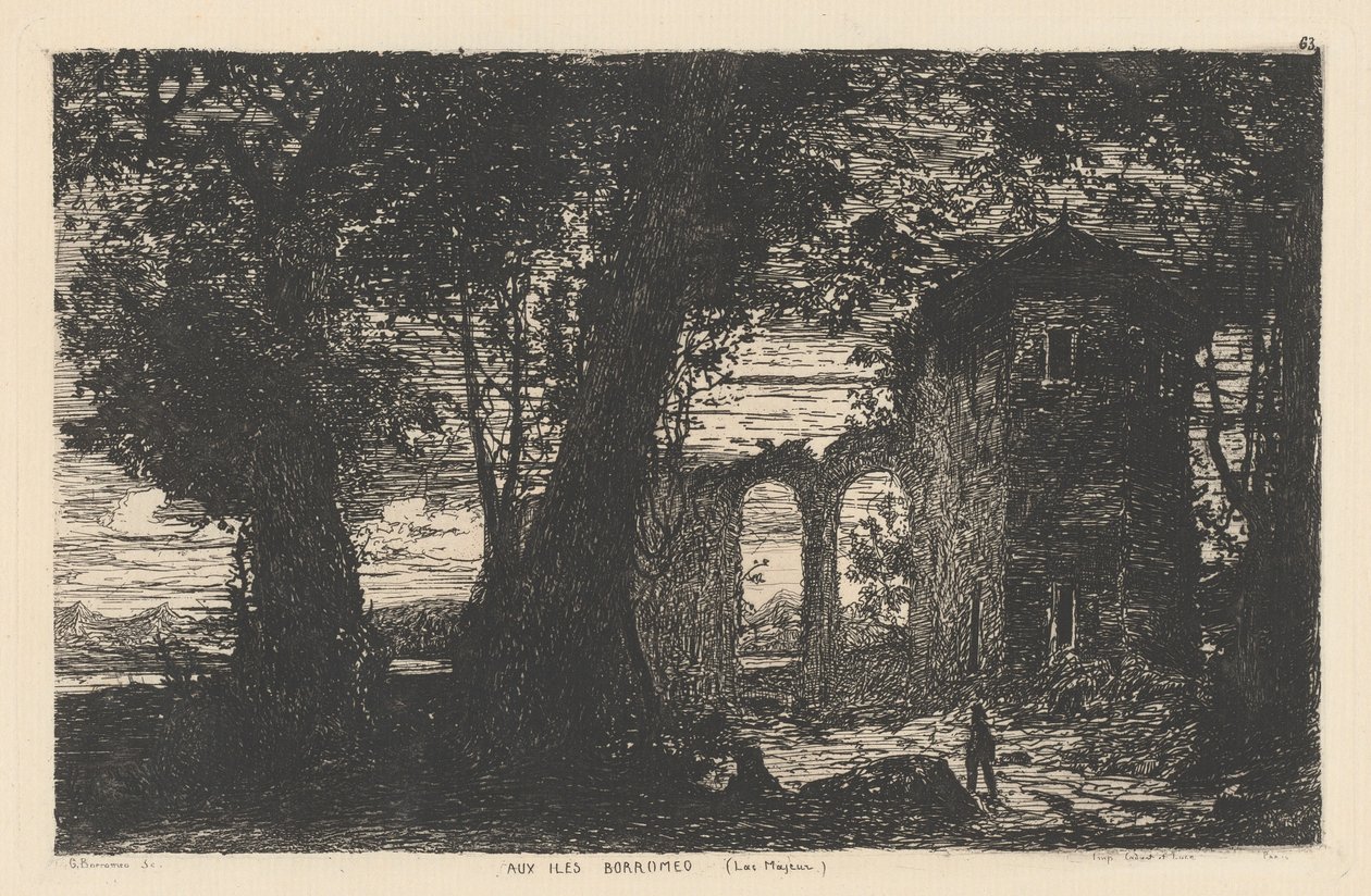 Aux Iles Borromeo [Lake Maggiore] (Na Boromejských ostrovech [Lake Maggiore]) od Giberto Borromeo
