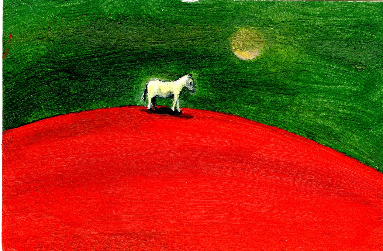 Zelená noc, 2004, (olej a gesso na papíře) od Gigi Sudbury