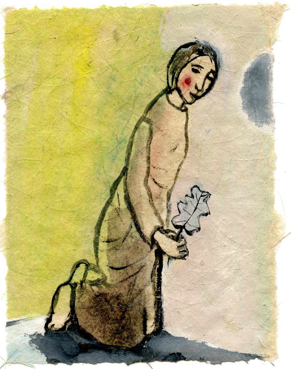 Oak Leaf, 2005, (olej na papíře) od Gigi Sudbury