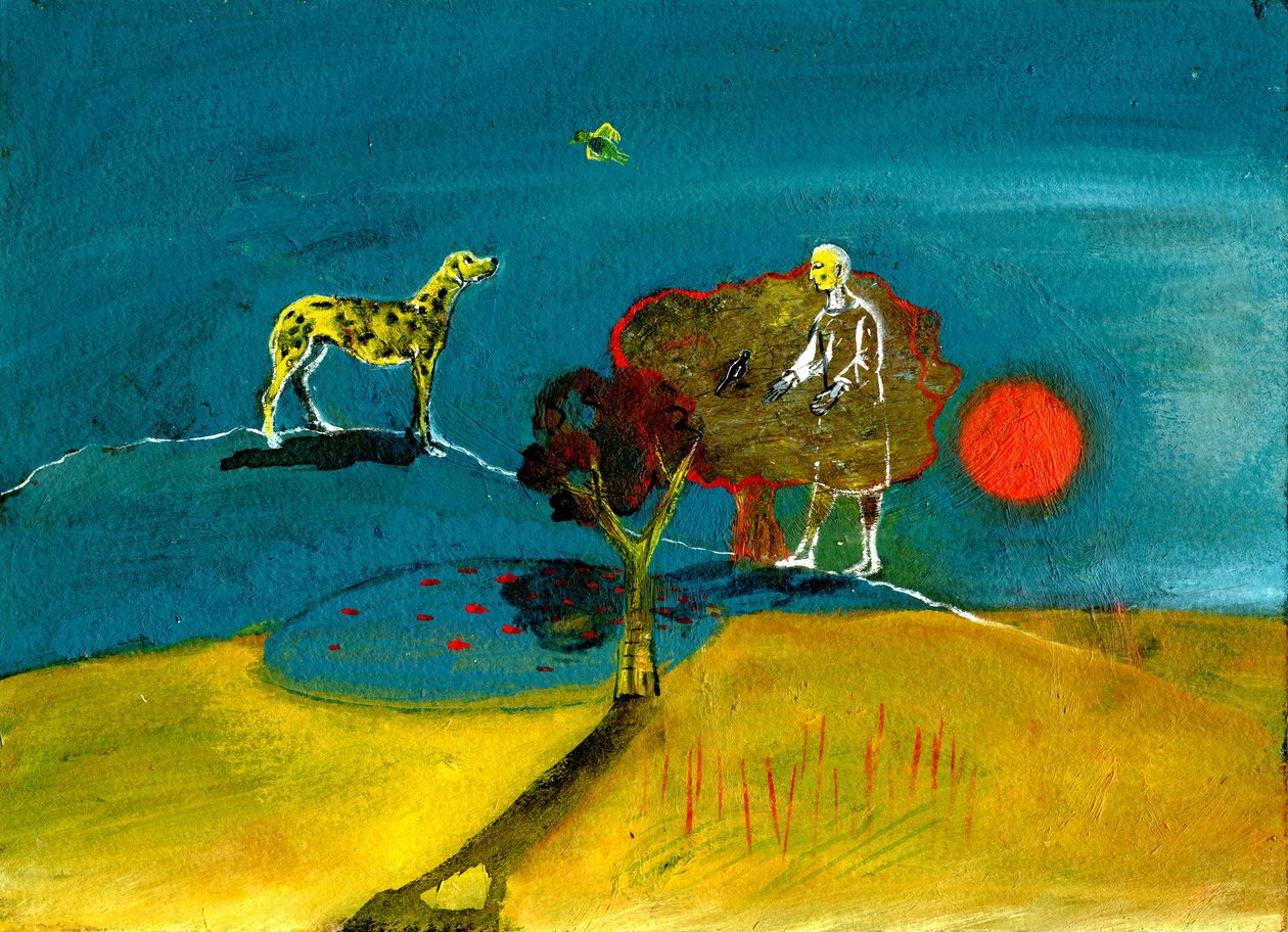 Still Blue Moment, 2004, (olej na papíře) od Gigi Sudbury