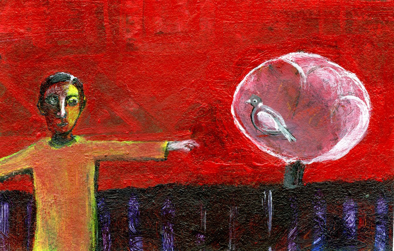 Strom holuba hřivnáče, 2006, (olej na papíře) od Gigi Sudbury