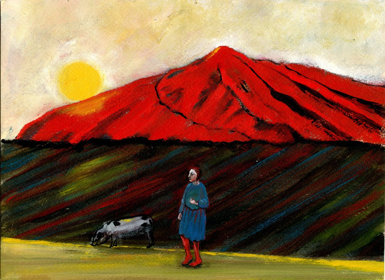 Přinesl jsem své prase domů, 2004, (olej na papíře) od Gigi Sudbury