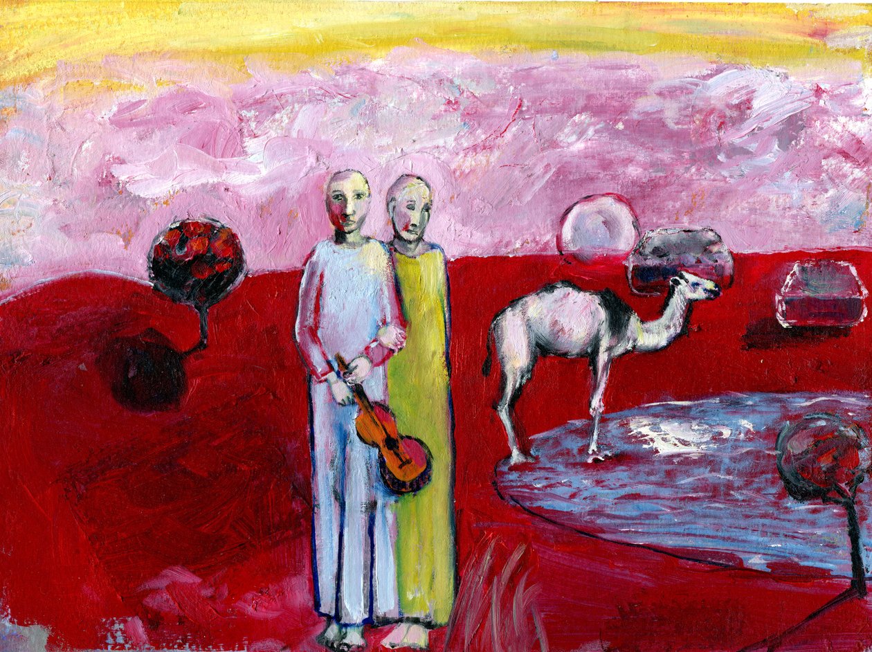 The Sound of Camel Lands, 2019 (olej na papíře) od Gigi Sudbury