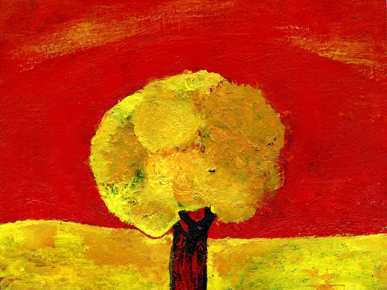 Žlutý strom, 2006, (olej na papíře) od Gigi Sudbury